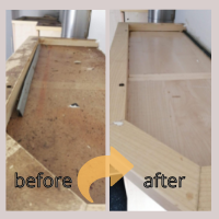 Cupboard before and after our job